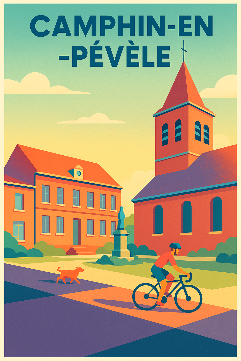 Affiche de Camphin-en-Pévèle - Le charme tranquille du village à vélo