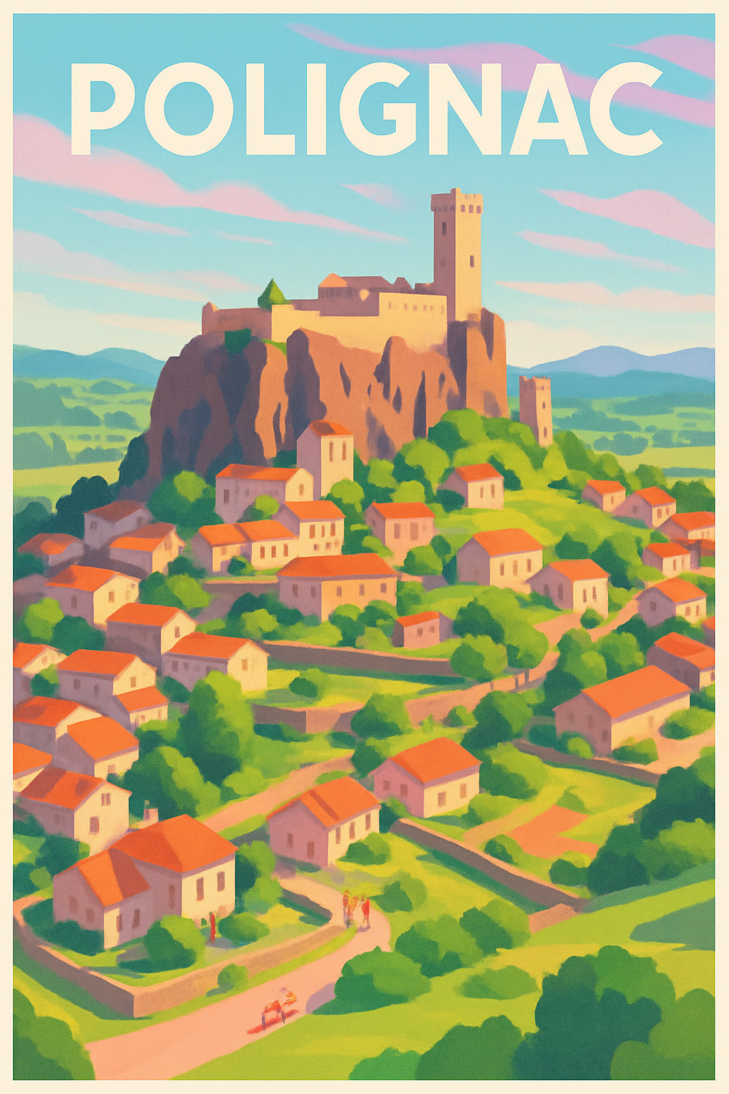 Affiche de Polignac - Charme médiéval et paysages verdoyants