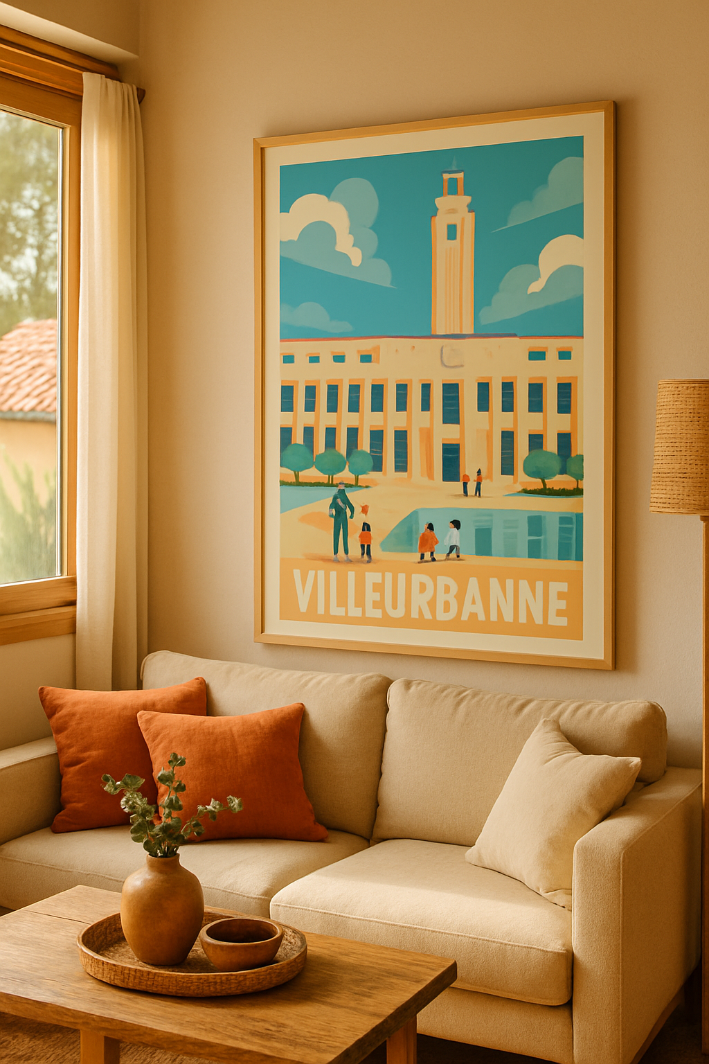 Mise en situation Affiche de Villeurbanne - Une ode à l'architecture lumineuse