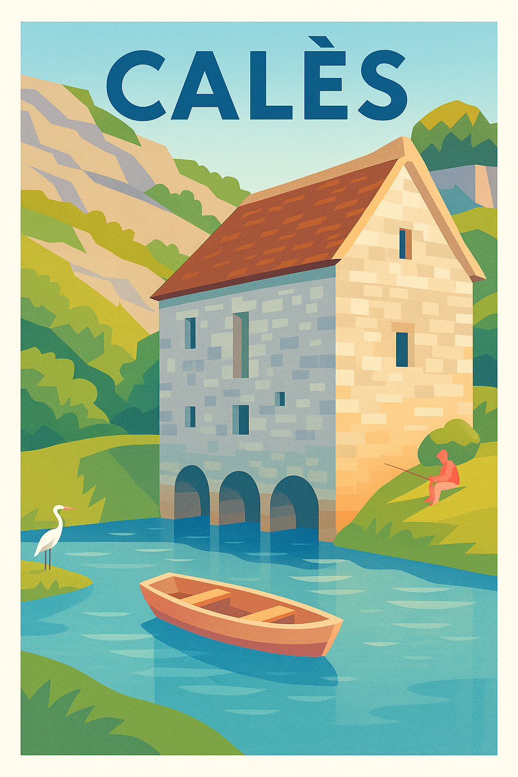Affiche Calès — L'Art de la Sérénité au Bord de l'Eau · poster d'art de Calès