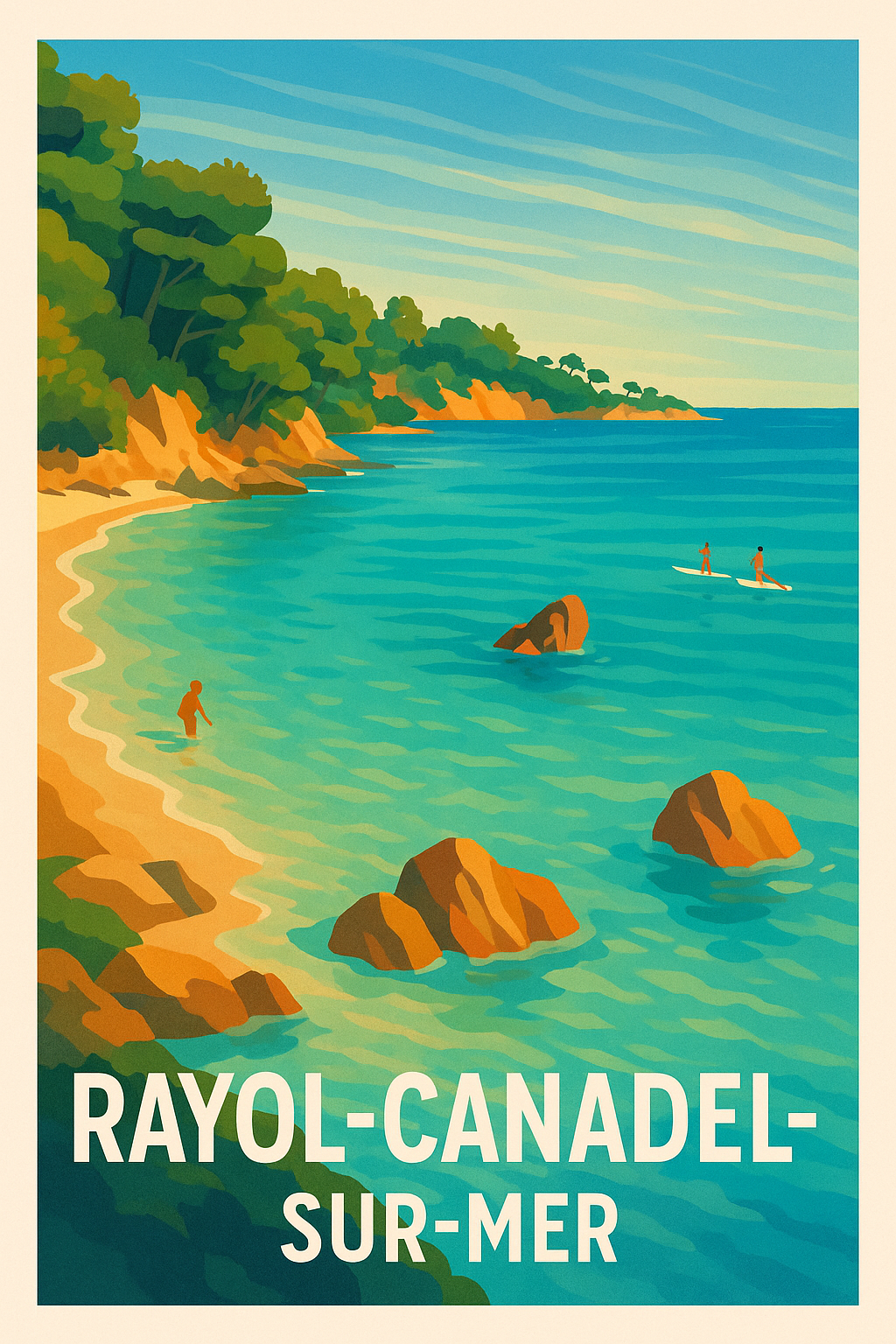 Affiche Rayol-Canadel-sur-Mer — Évasion et sérénité en bord de Méditerranée · poster d'art de Rayol-Canadel-sur-Mer