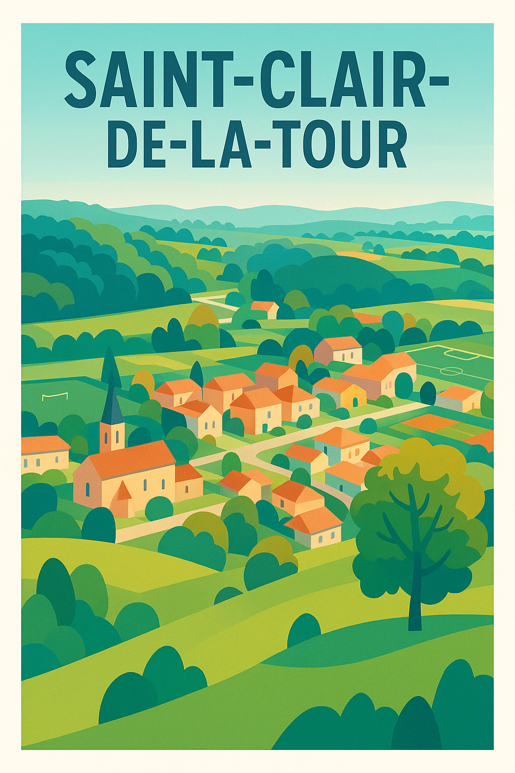 Affiche de Saint-Clair-de-la-Tour - Voyage bucolique au cœur de la campagne