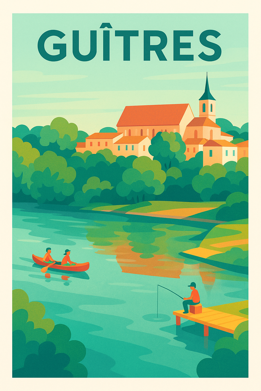 Affiche de Guîtres - Douceur et sérénité au fil de l'eau