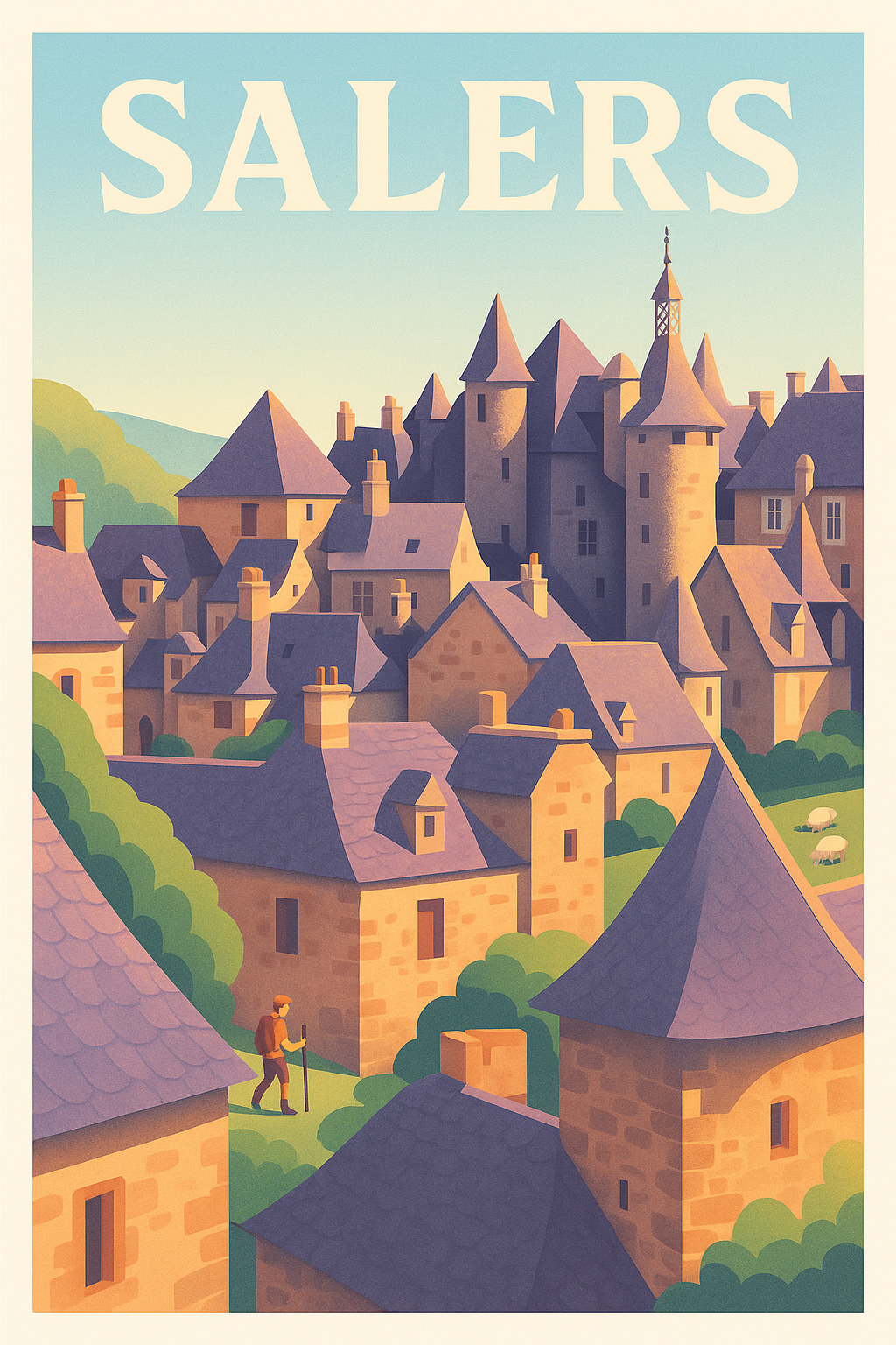 Affiche Salers — Charme médiéval au cœur de l'Auvergne · poster d'art de Salers