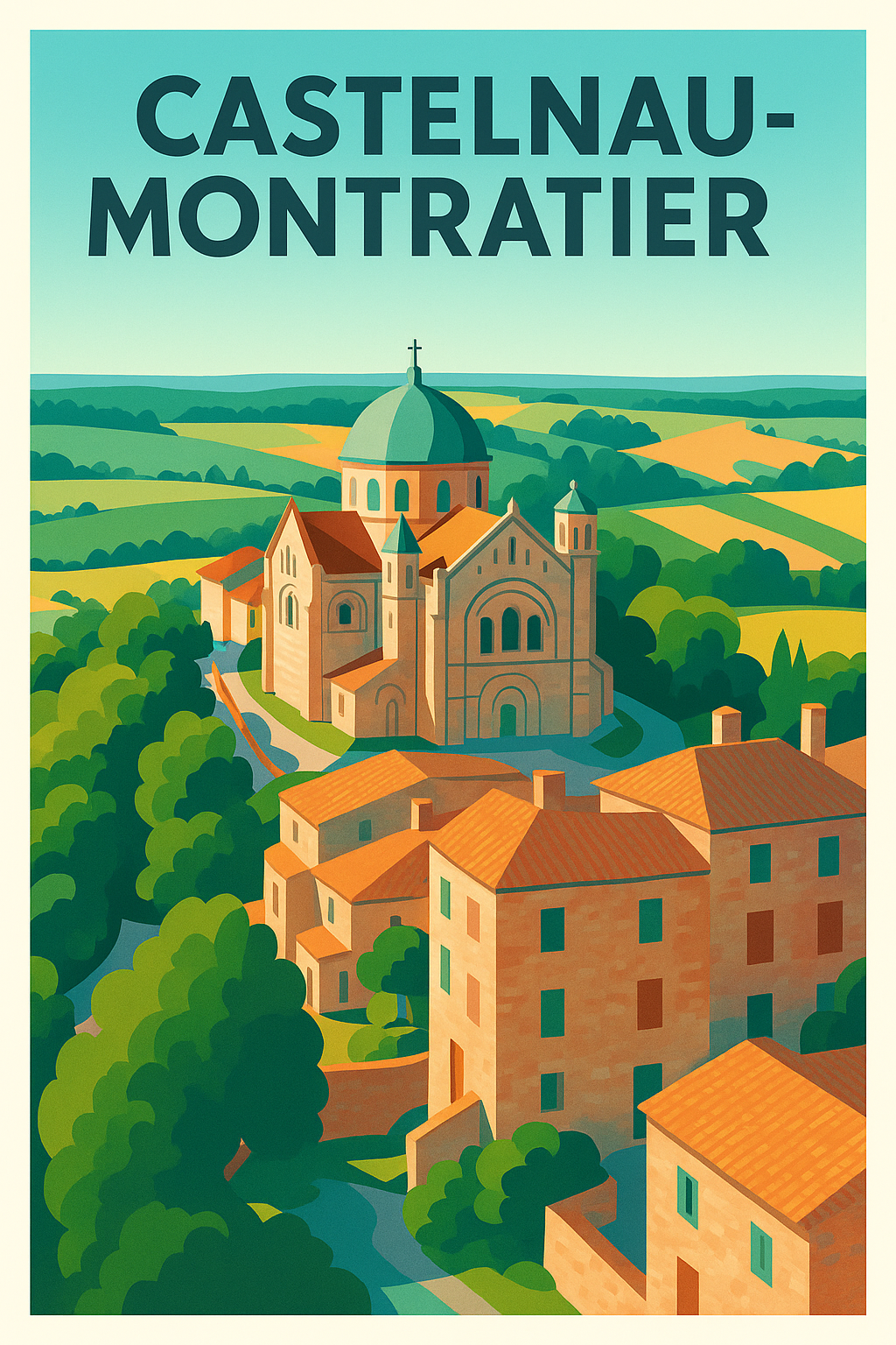 Affiche de Castelnau-Montratier - Harmonie de pierres et de nature