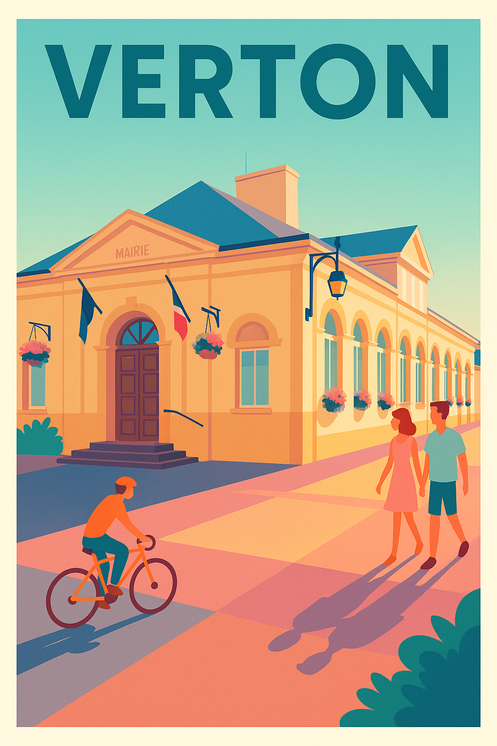 Affiche de Verton - Charme et douceur de la mairie ensoleillée
