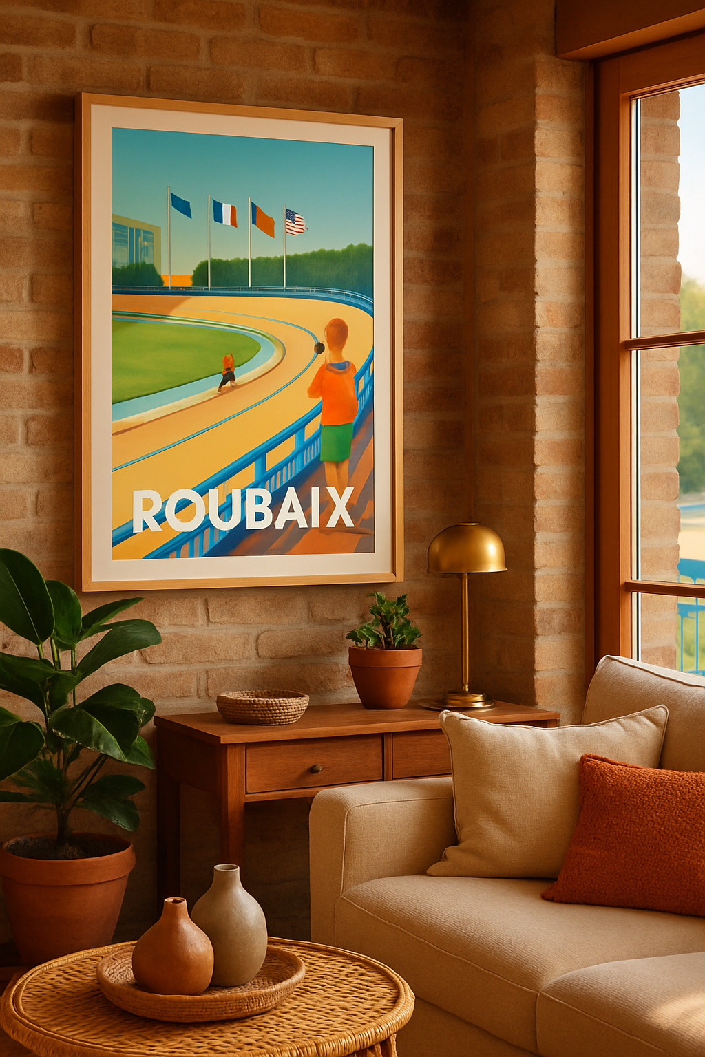 Mise en situation Affiche de Roubaix - Vélodrome et passion cycliste