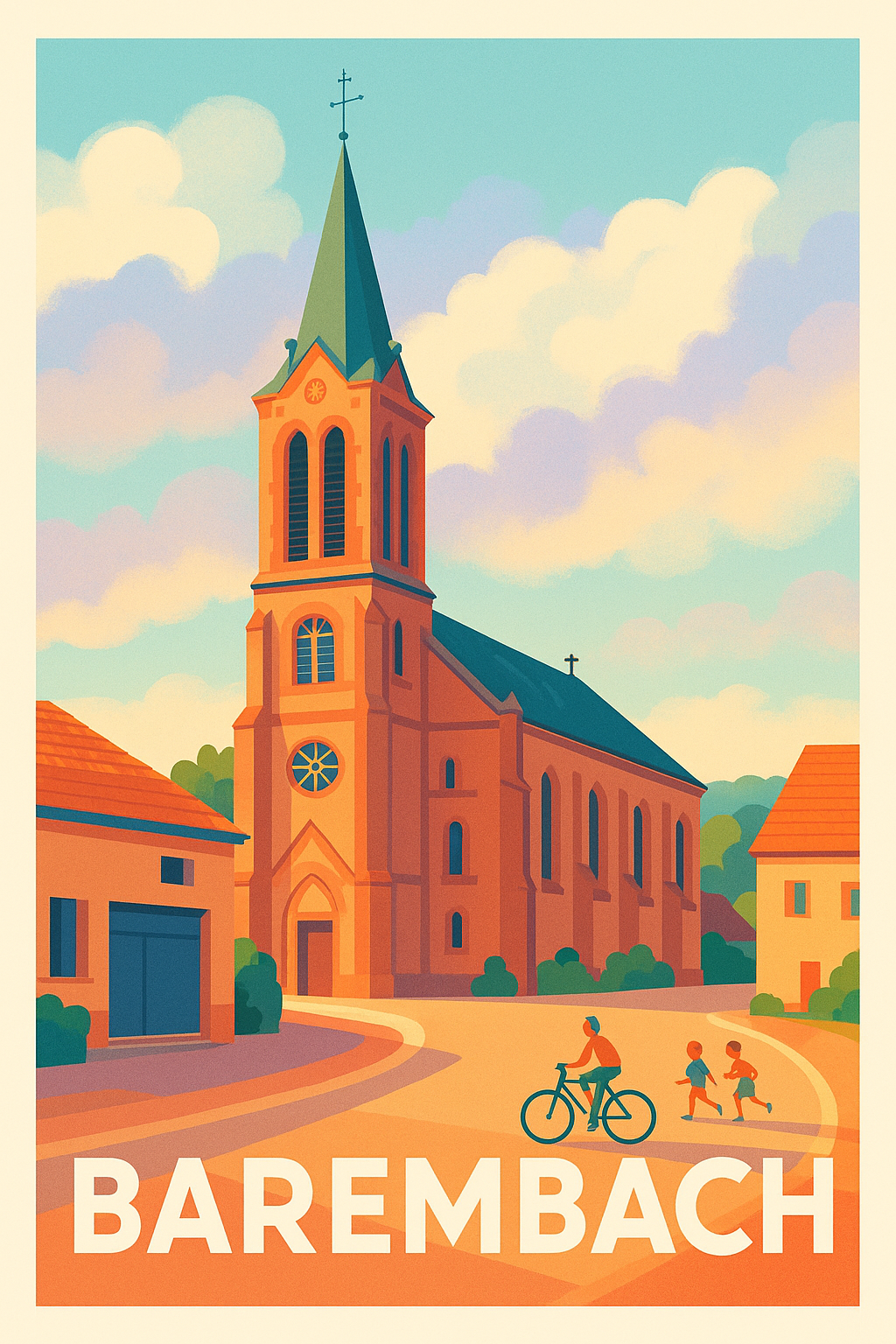 Affiche Barembach — Charme paisible du village alsacien · poster d'art de Barembach