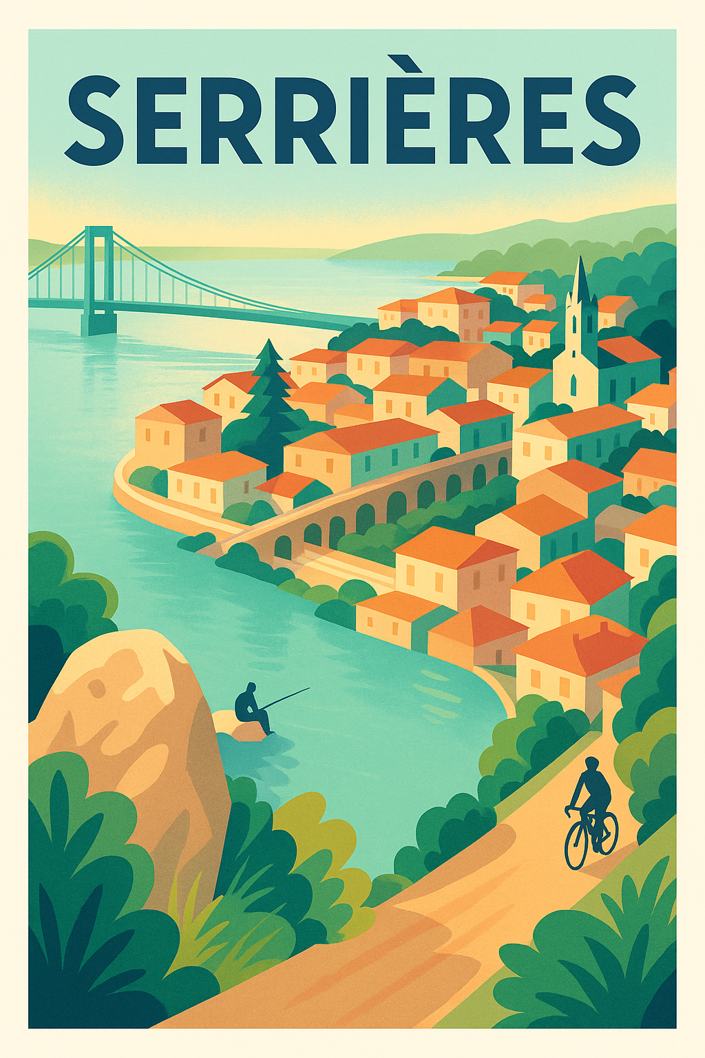 Affiche de Serrières - Évasion entre rivière et nature