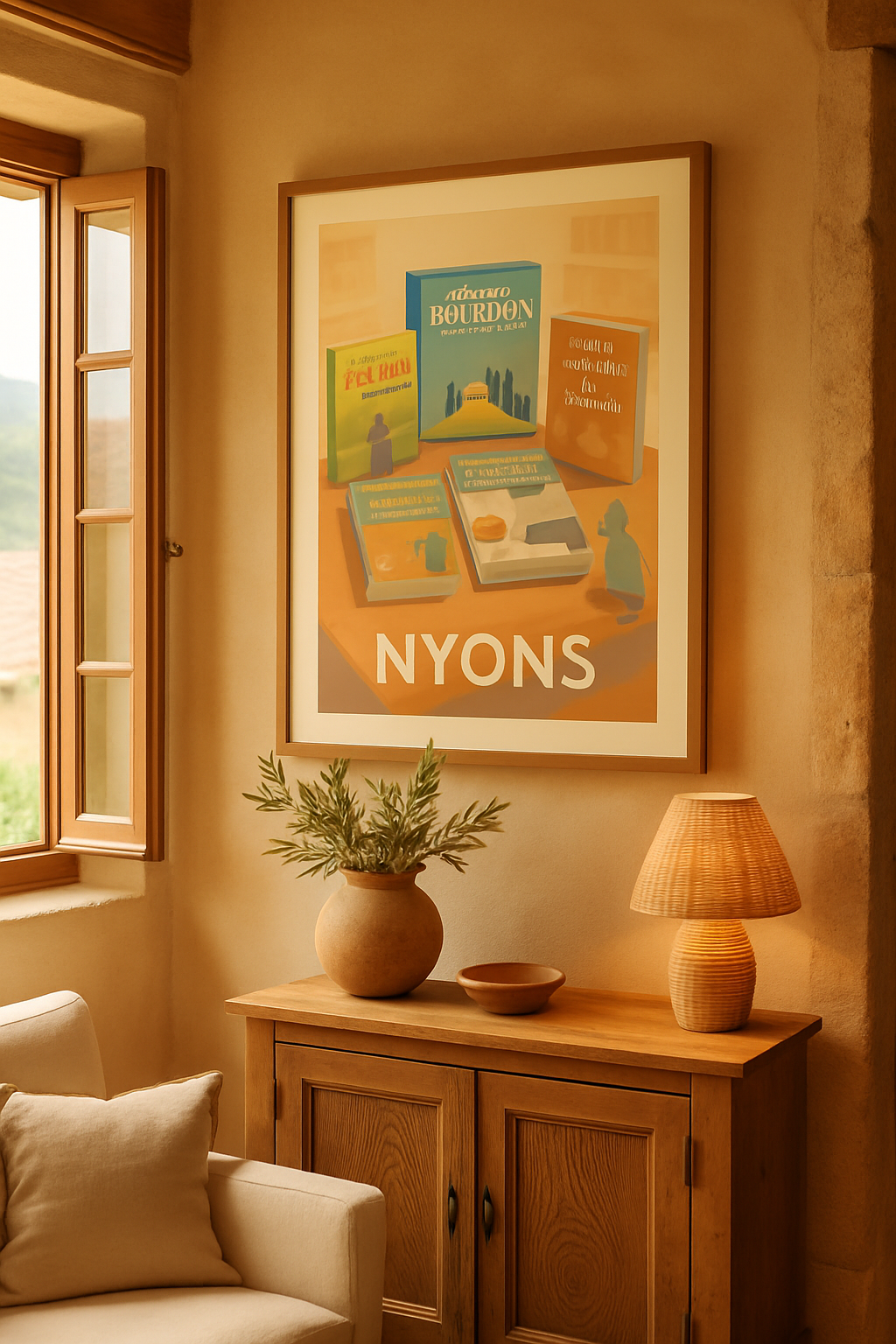 Mise en situation Affiche de Nyons - L'art du livre et de la lumière