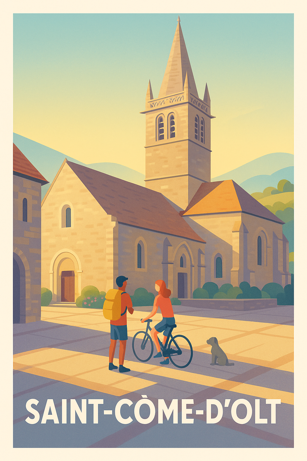 Affiche Saint-Côme-d'Olt — Charme et sérénité au cœur des paysages occitans · poster d'art de Saint-Côme-d'Olt
