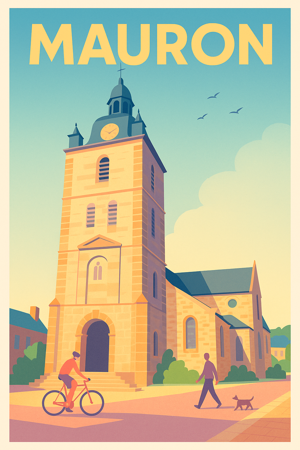 Affiche de Mauron - Charme intemporel en Bretagne