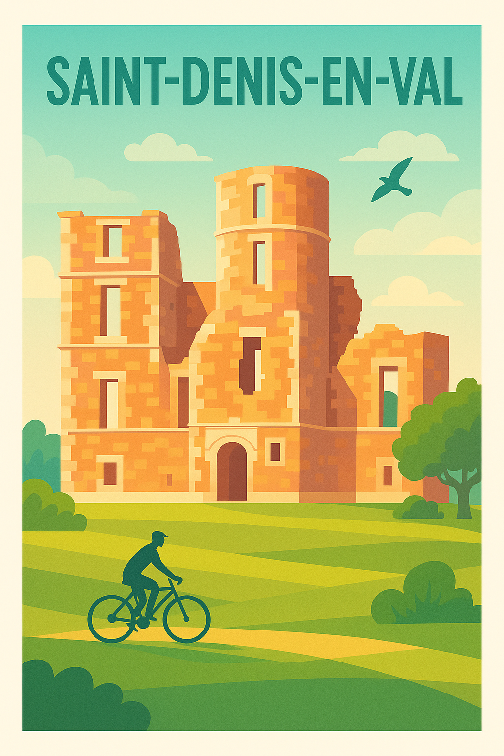 Affiche de Saint-Denis-en-Val - Charme et patrimoine à vélo