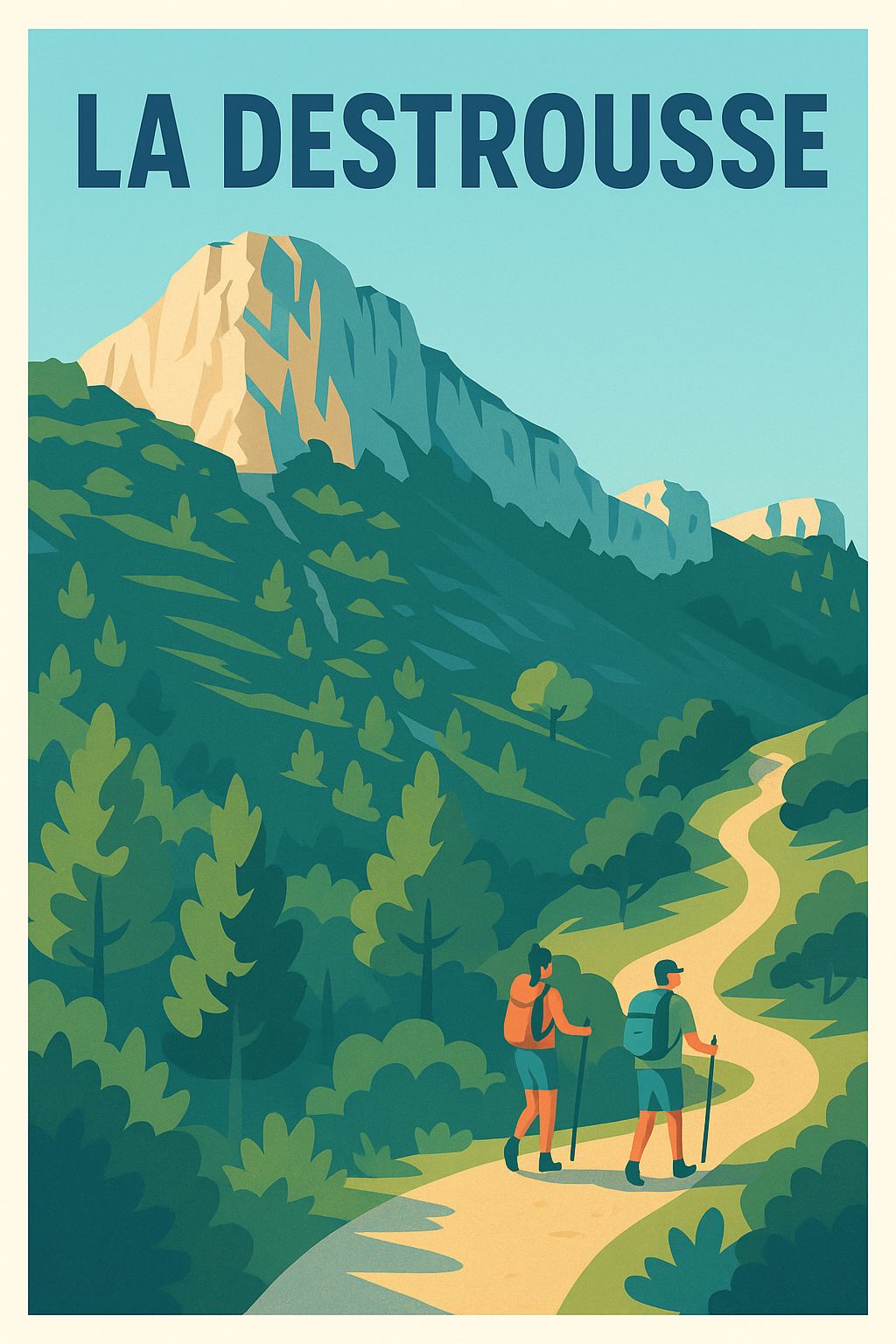 Affiche de La Destrousse - Invitation à la randonnée et à l'évasion
