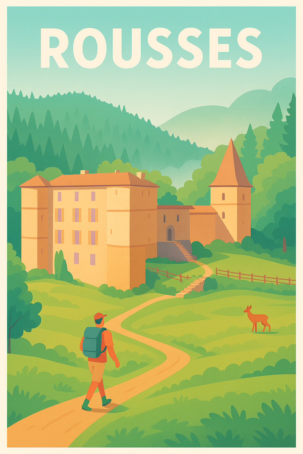 Affiche Rousses — Invitation à la randonnée au cœur de la nature · poster d'art de Rousses