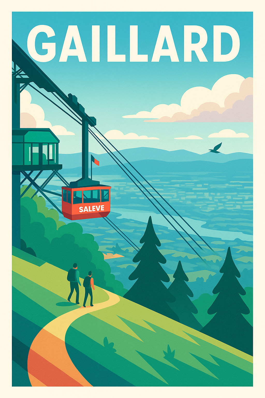 Affiche de Gaillard - Mont Salève et vue panoramique