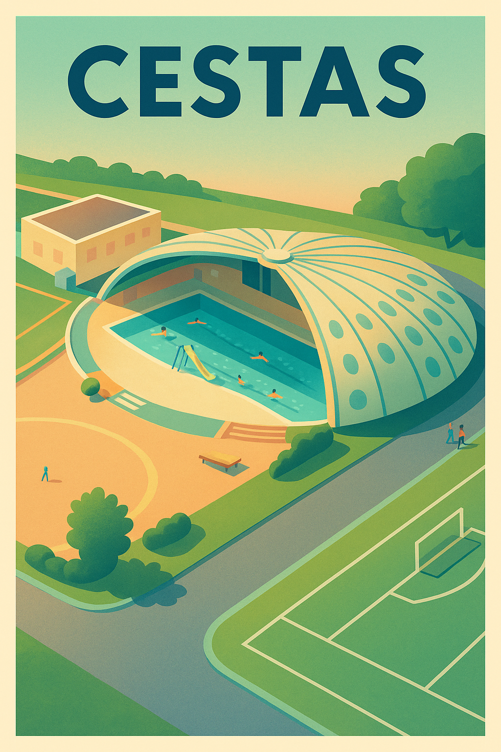 Affiche de Cestas - L'architecture sportive emblématique