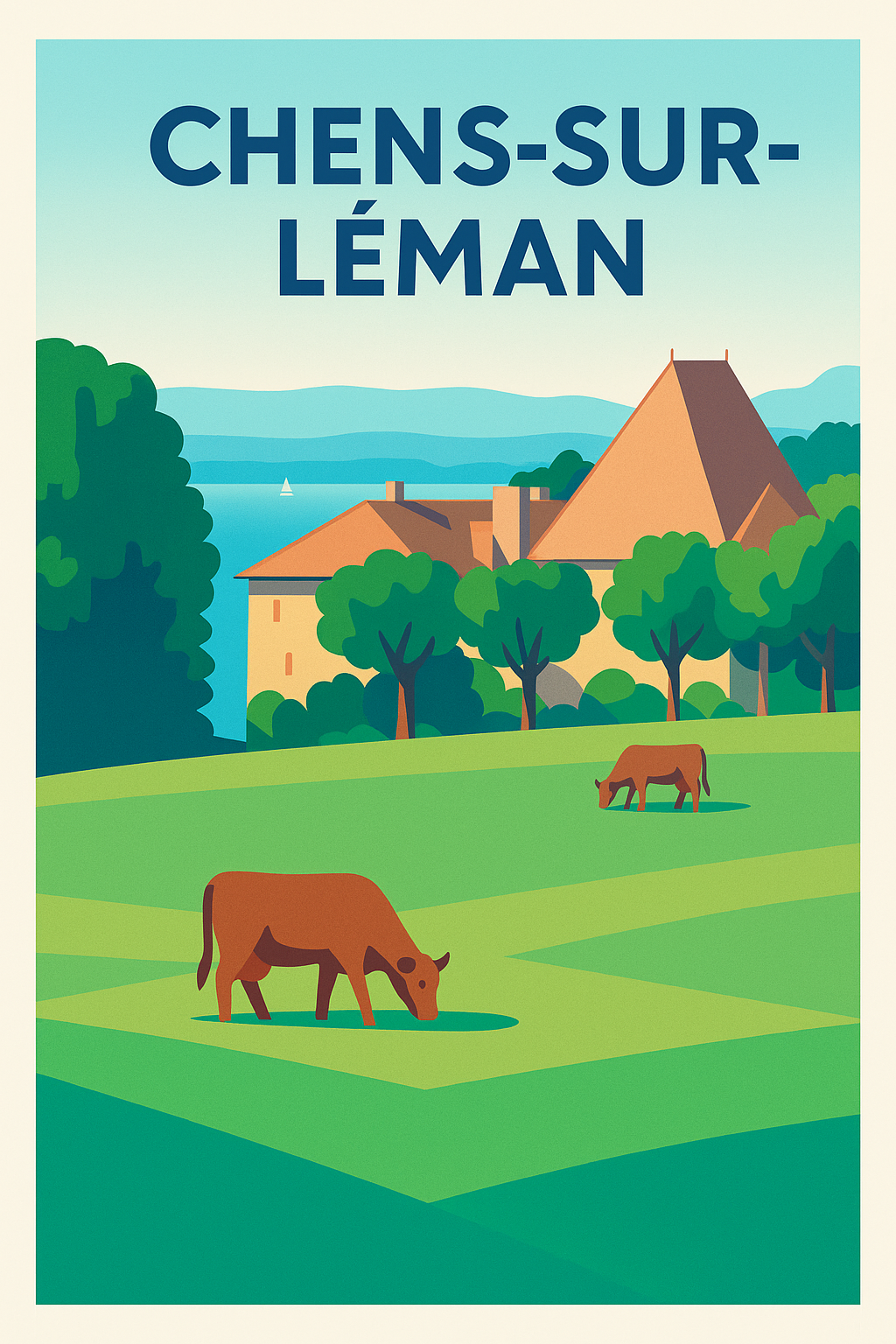 Affiche de Chens-sur-Léman - Charme bucolique au bord du lac