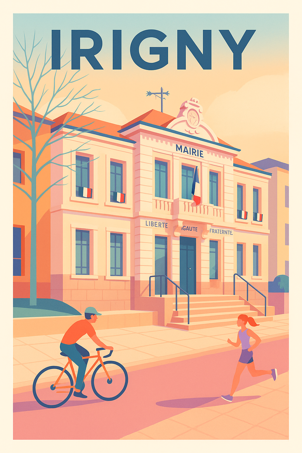 Affiche de Irigny - Charme et quiétude de la mairie locale