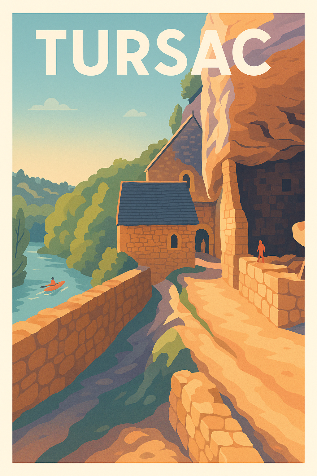 Affiche Tursac — Charme et histoire au bord de la rivière · poster d'art de Tursac