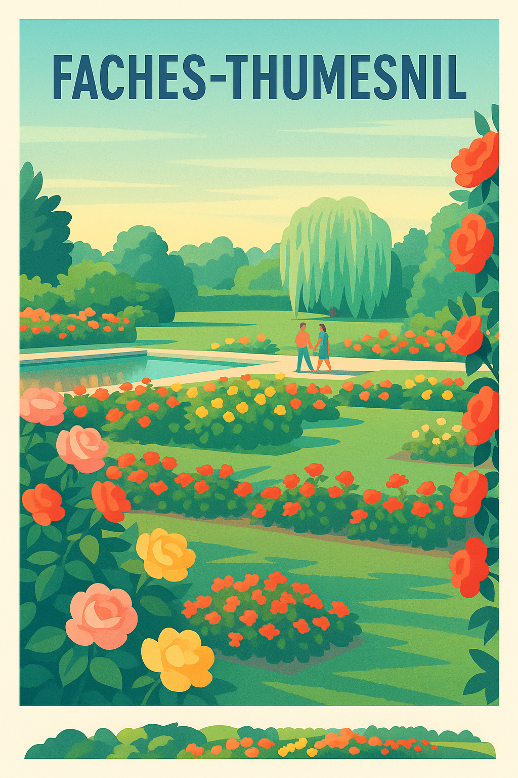 Affiche de Faches-Thumesnil - Jardin Fleuri et Sérénité