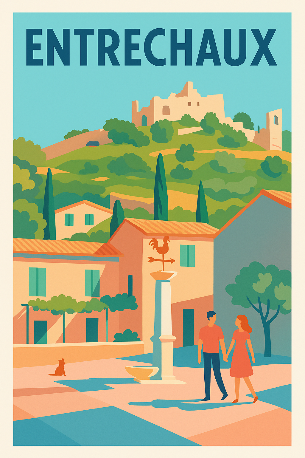 Affiche de Entrechaux - Charme provençal au cœur du Vaucluse
