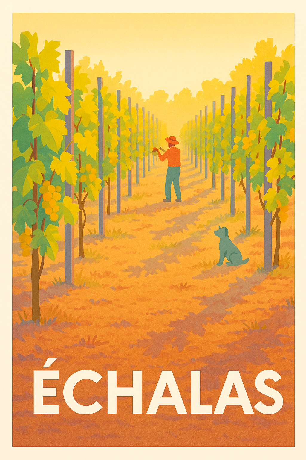 Affiche Échalas - L'Esprit Champêtre des Vignes