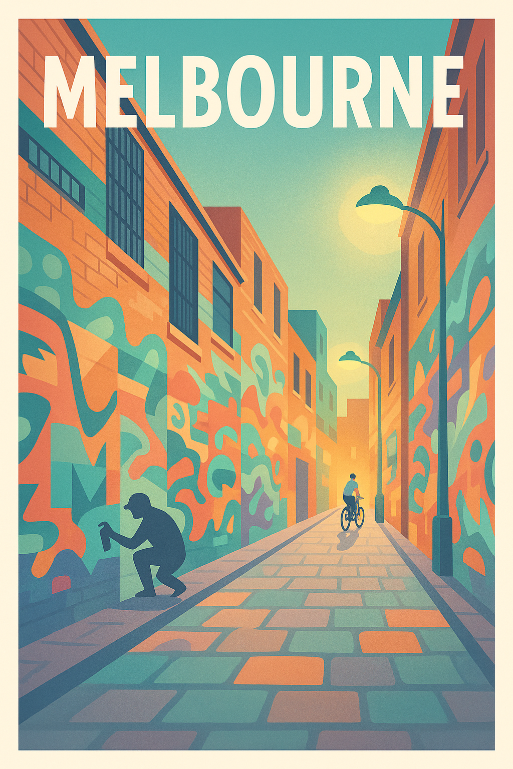 Affiche Melbourne — L'art urbain au cœur de la ville · poster d'art de Melbourne