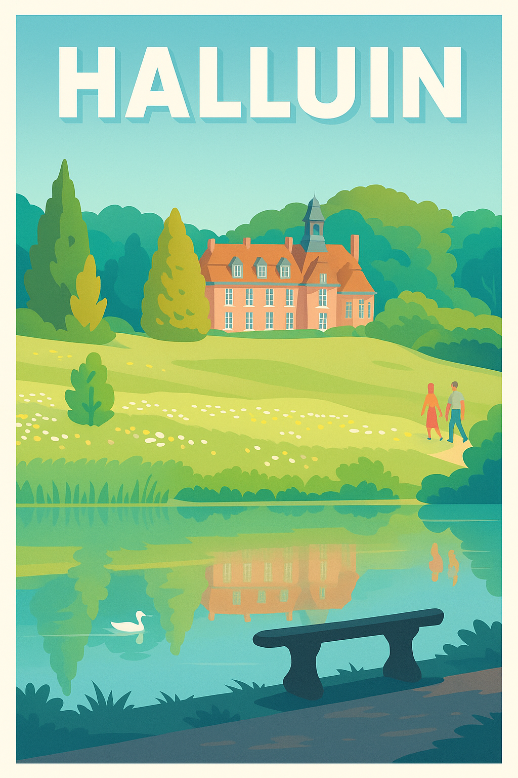 Affiche de Halluin - Sérénité au bord de l'eau