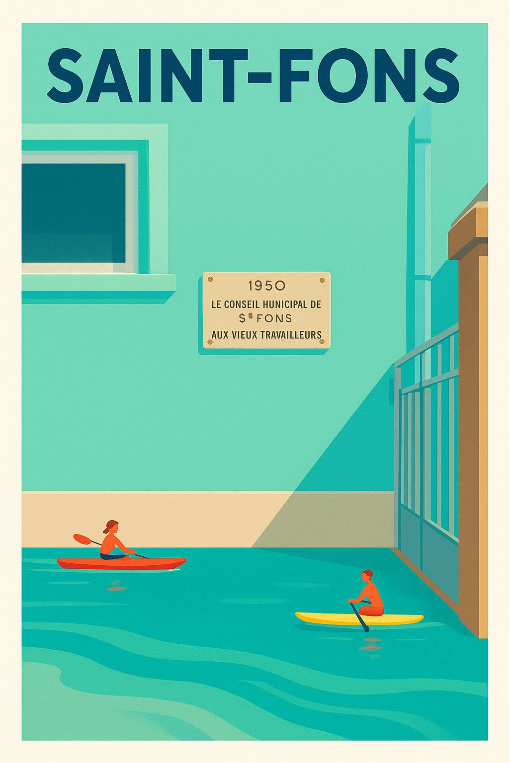Affiche de Saint-Fons - Sérénité au fil de l'eau
