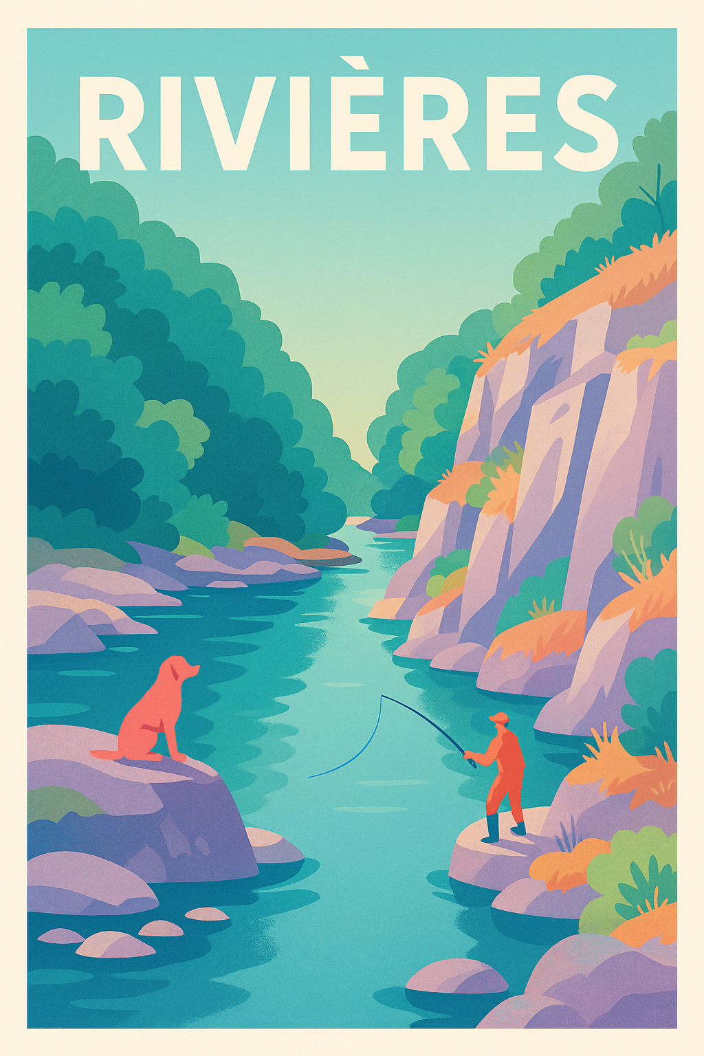 Affiche de Rivières - Évasion au fil de l'eau
