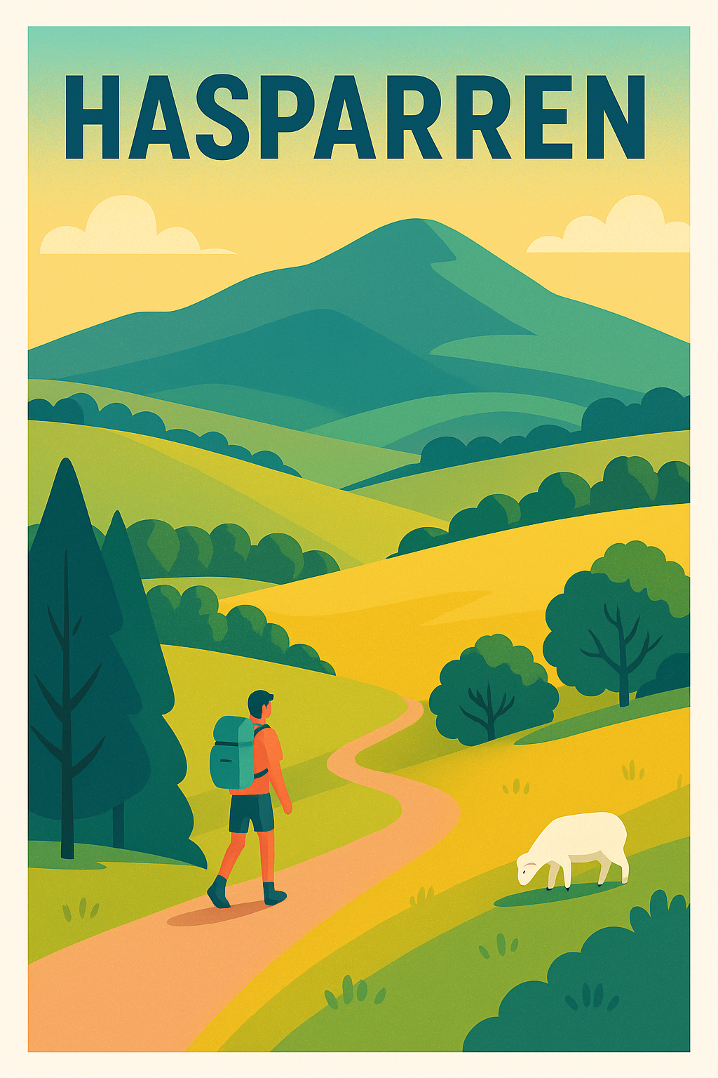 Affiche de Hasparren - Invitation à la randonnée en pleine nature