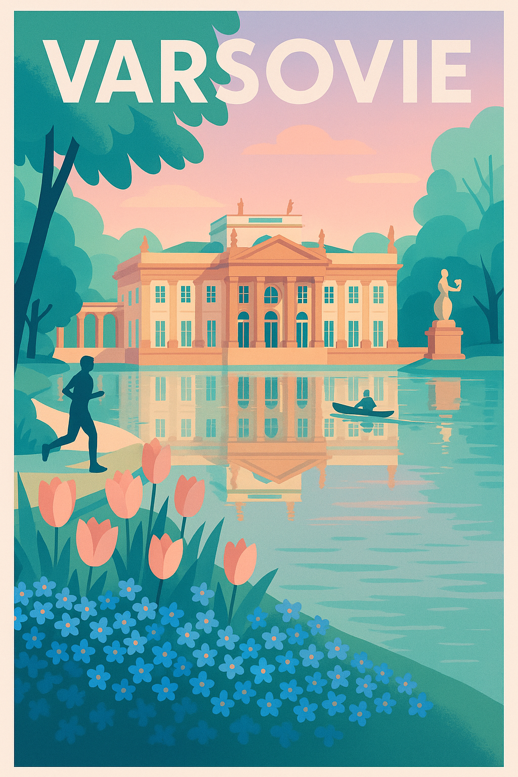 Affiche de Varsovie - Sérénité au Palais sur l'eau