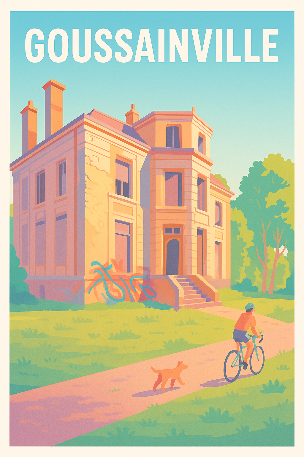 Affiche Goussainville — Douceur et nature à vélo · poster d'art de Goussainville