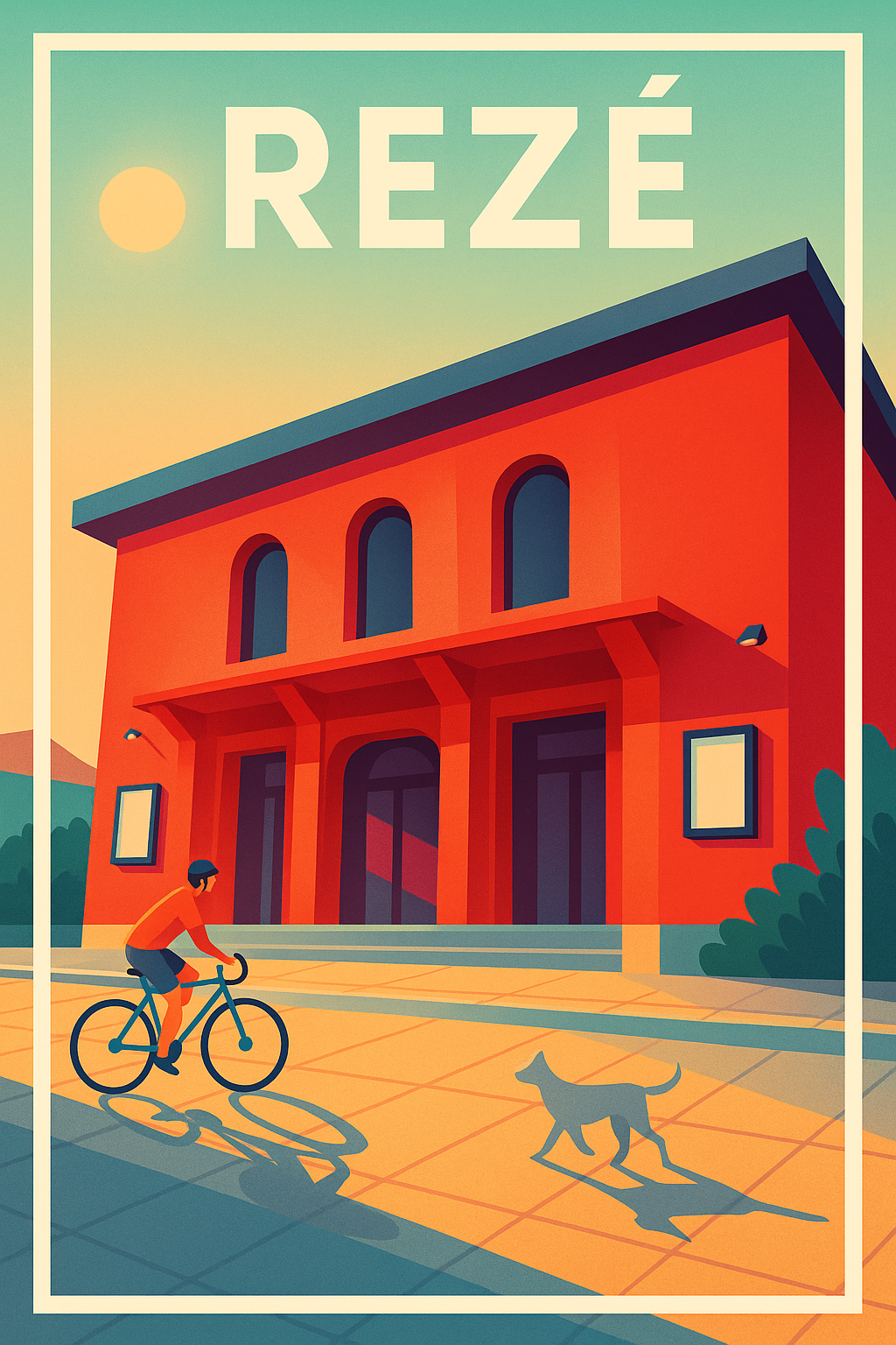 Affiche de Rezé - Ambiance douce et cycliste urbaine