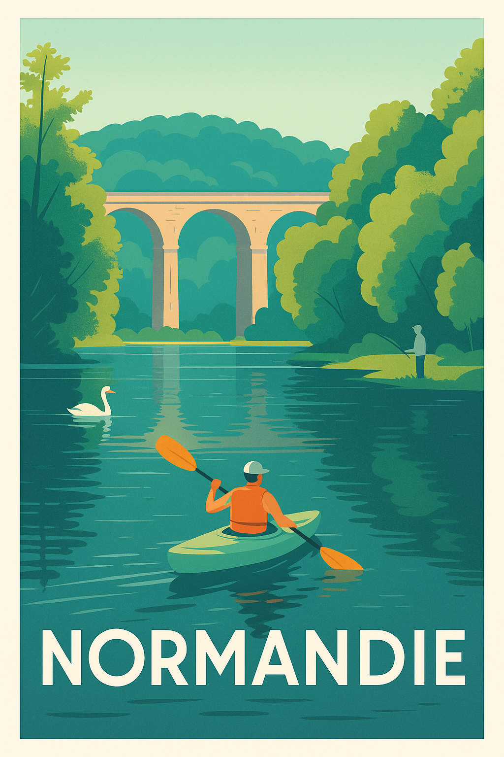 Affiche de Normandie - Évasion nature au fil de l'eau