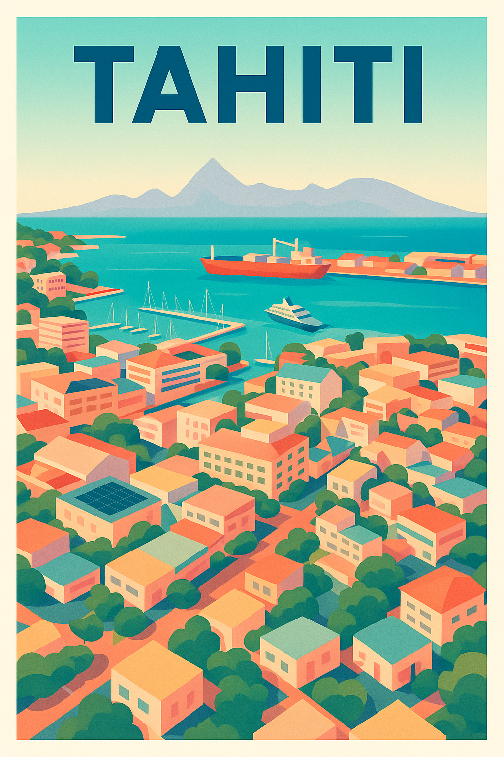 Affiche de Tahiti - Invitation au paradis polynésien