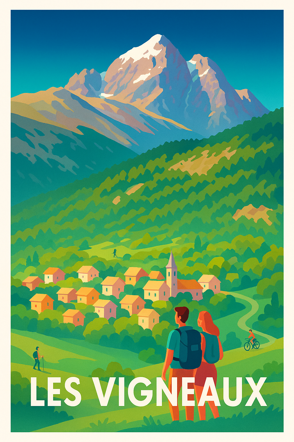 Affiche Les Vigneaux — Invitation à la nature alpine · poster d'art de Les Vigneaux