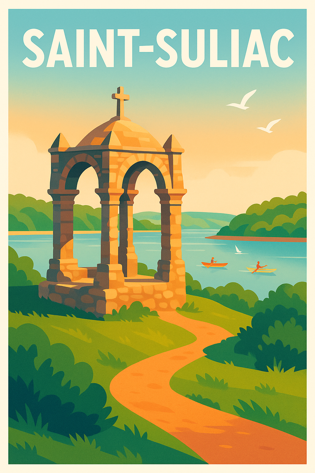 Affiche Saint-Suliac — Charme et sérénité au bord de l'eau · poster d'art de Saint-Suliac