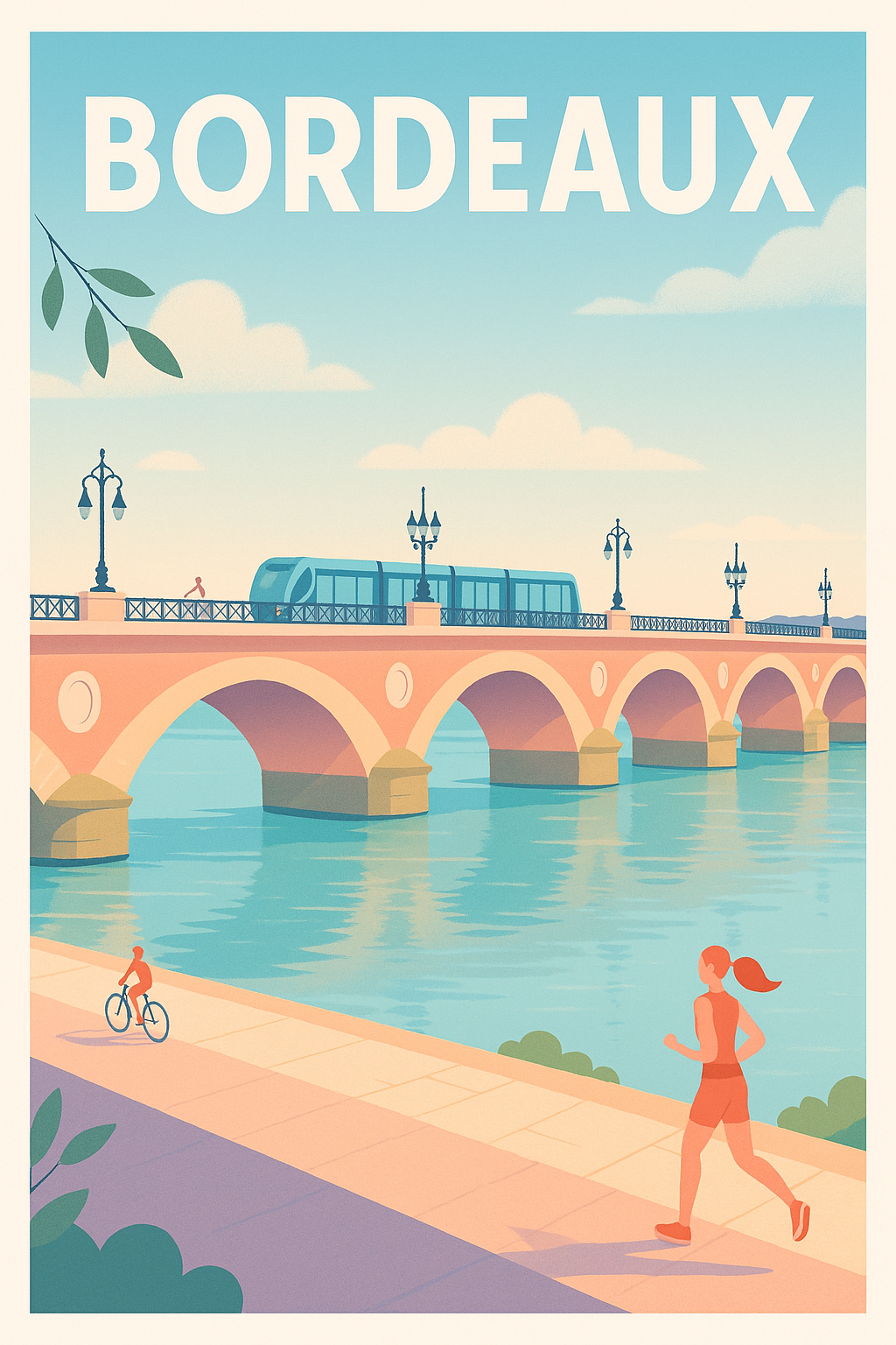 Affiche de Bordeaux - Charme et Vitalité au Pont de Pierre