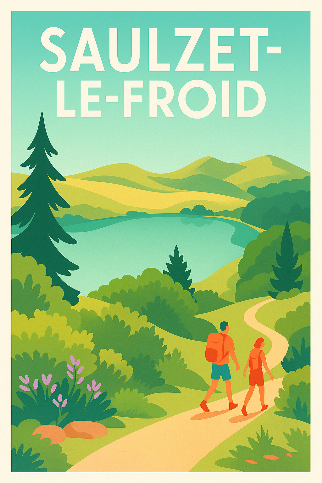 Affiche Saulzet-le-Froid — Invitation à la randonnée nature · poster d'art de Saulzet-le-Froid