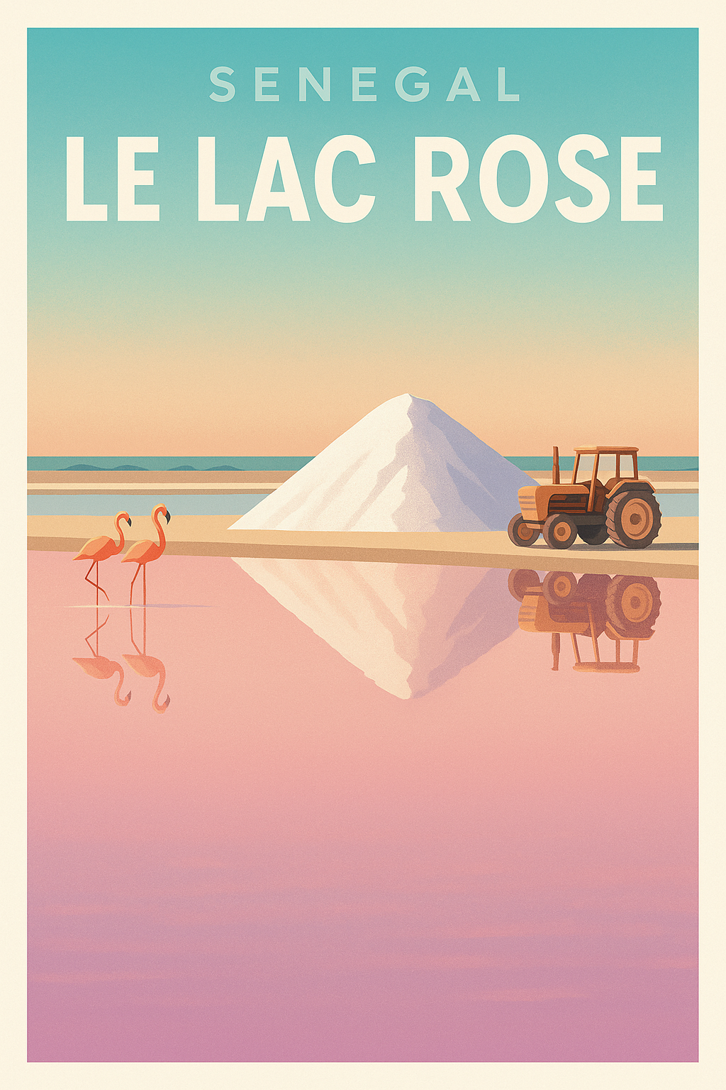 Affiche de Lac Rose - Beauté naturelle du Sénégal