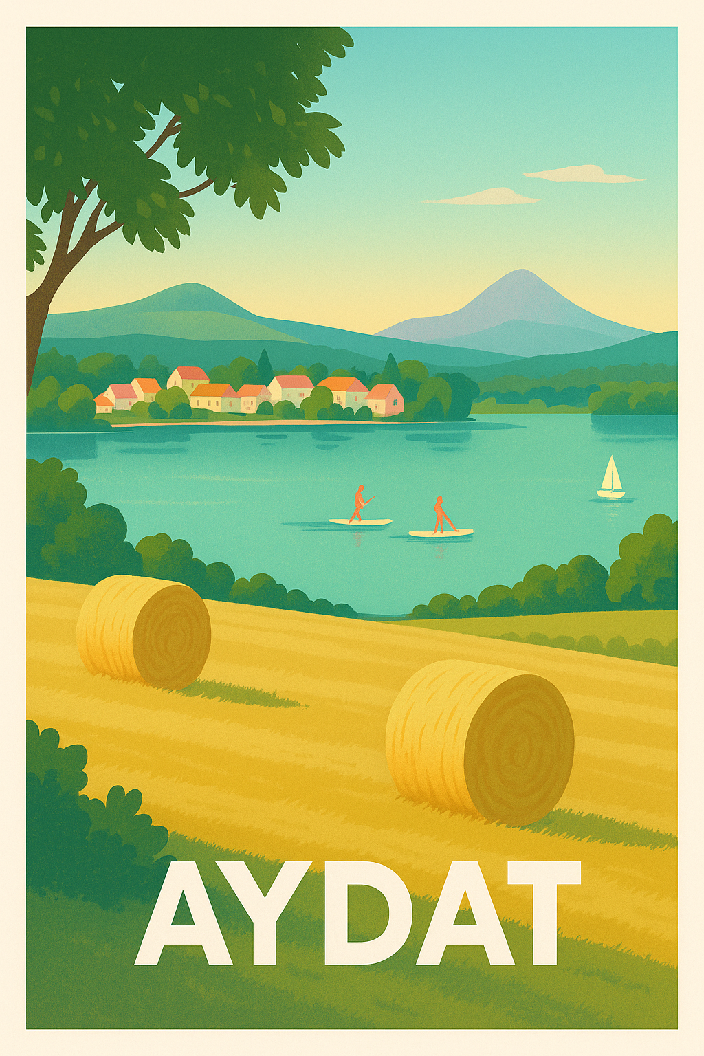 Affiche Aydat — Évasion bucolique au bord du lac · poster d'art de Aydat