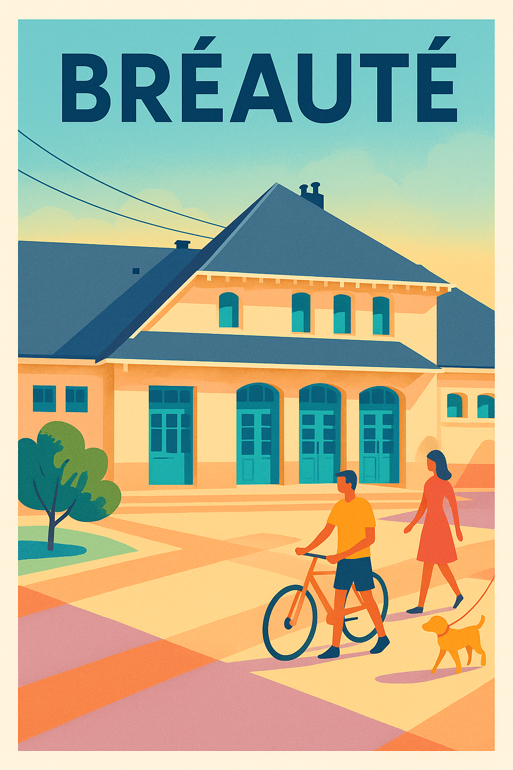 Affiche de Bréauté - La quiétude d'une promenade ensoleillée