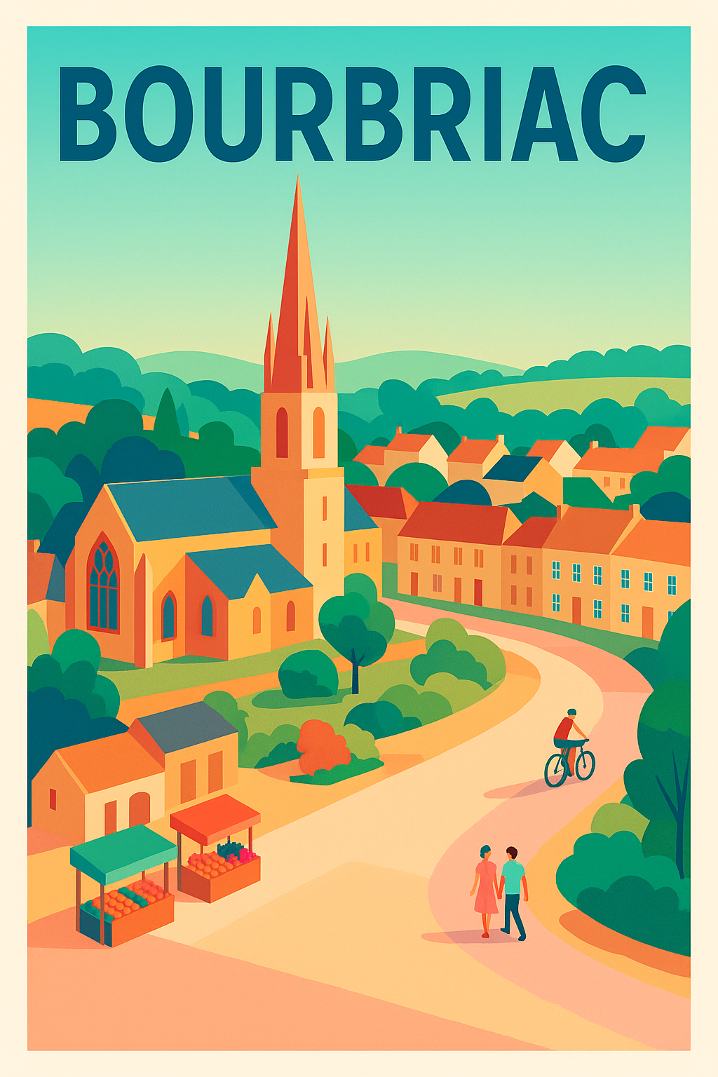 Affiche de Bourbriac - Harmonie et douceur de la campagne bretonne