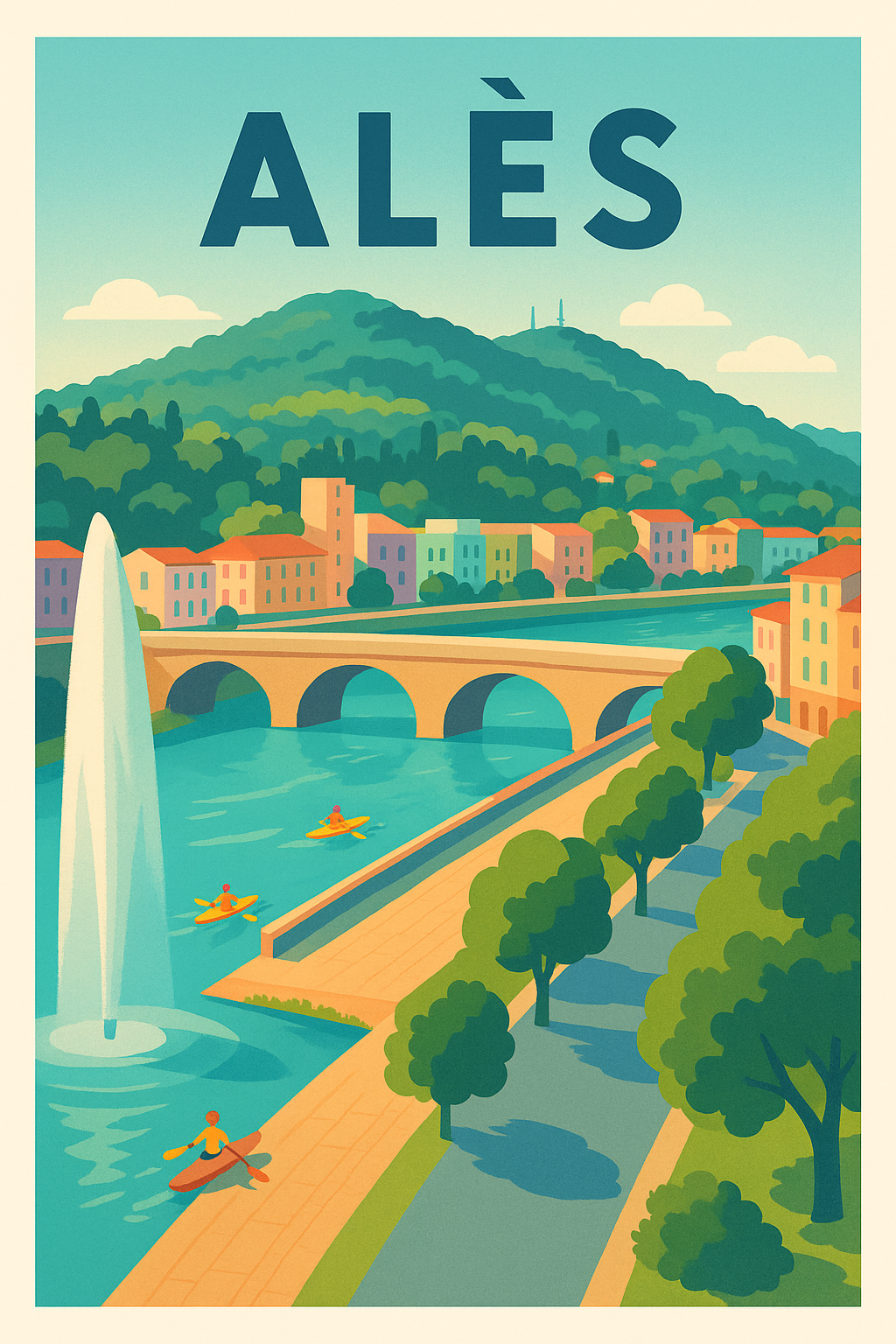 Affiche Alès — L'esprit nature en bord de rivière · poster d'art de Alès