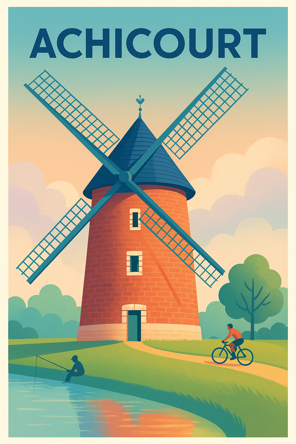 Affiche de Achicourt - Charme bucolique et patrimoine éolien
