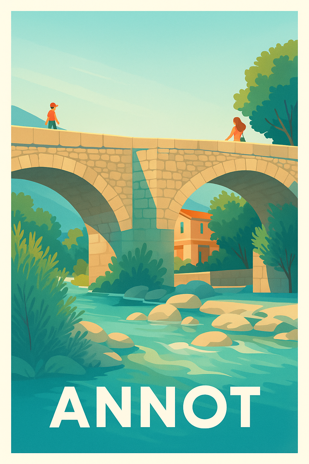 Affiche Annot — Charme méditerranéen au fil de l'eau · poster d'art de Annot