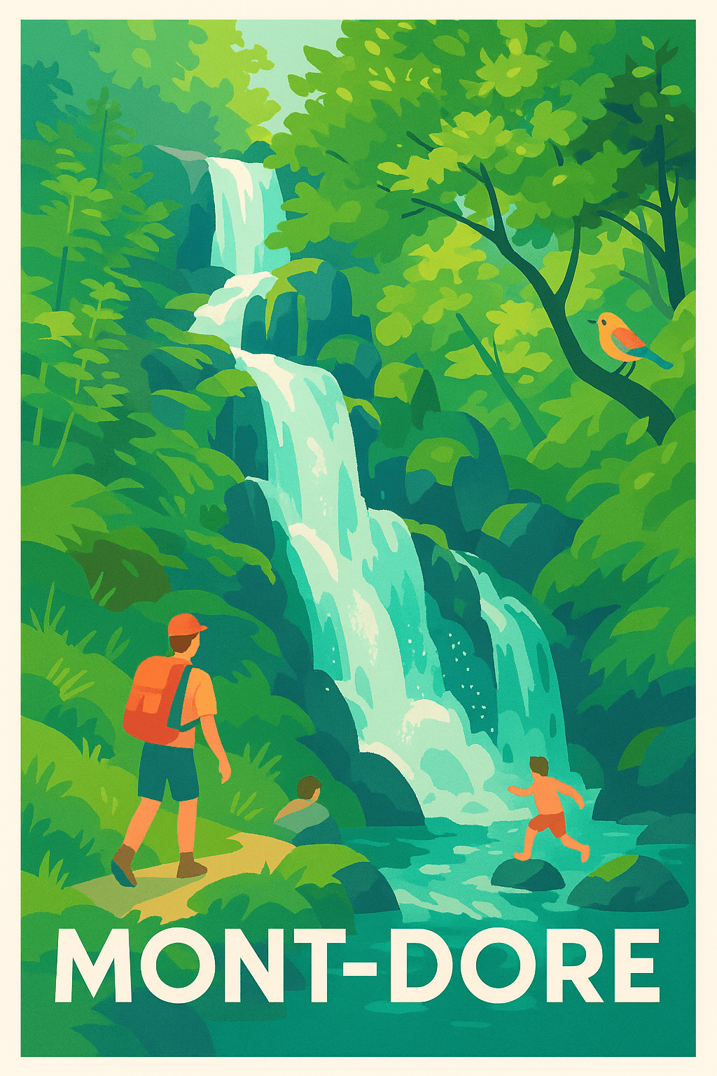 Affiche Mont-Dore — Évasion nature au cœur des cascades · poster d'art de Mont-Dore