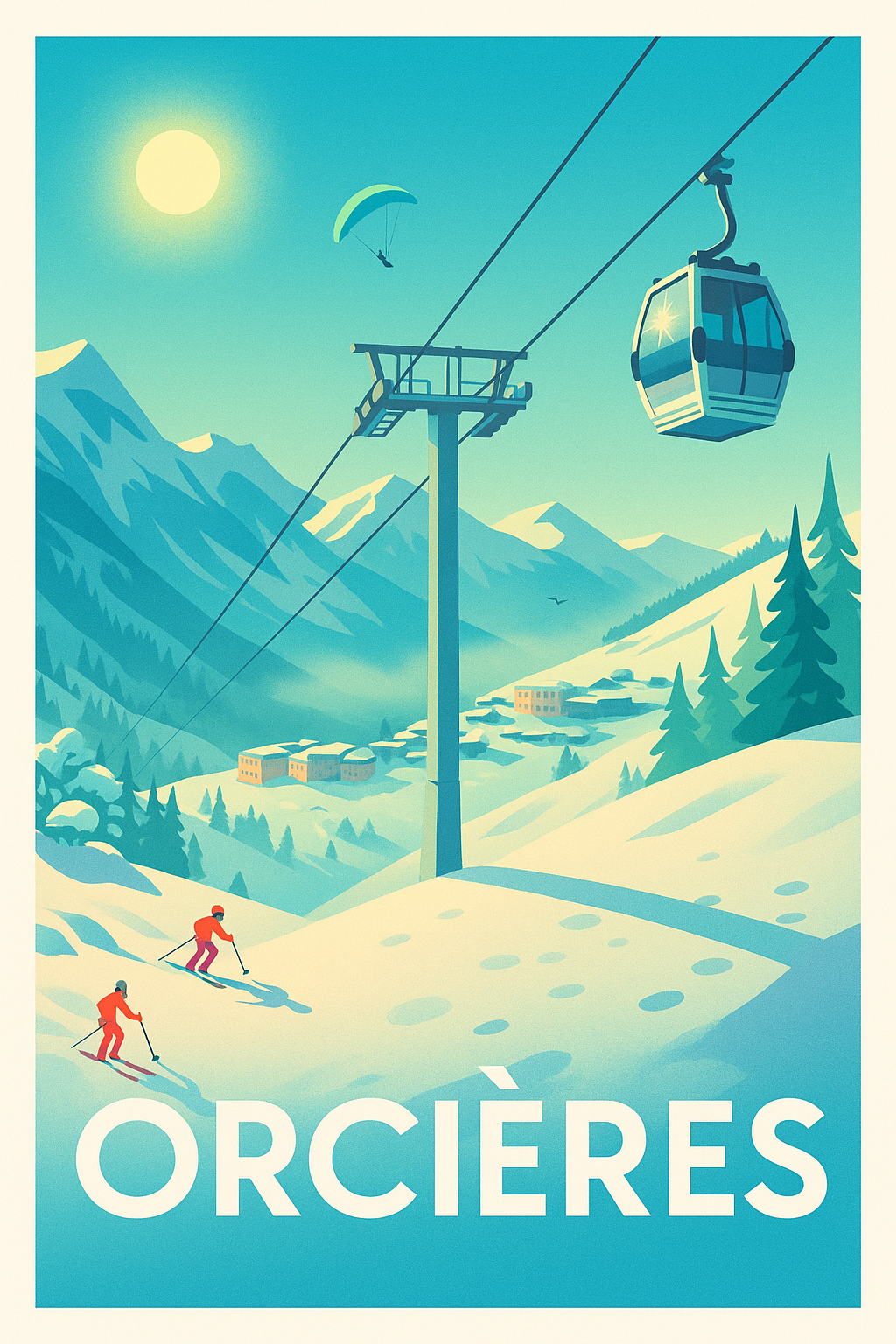 Affiche Orcières — Évasion alpine en plein hiver · poster d'art de Orcières